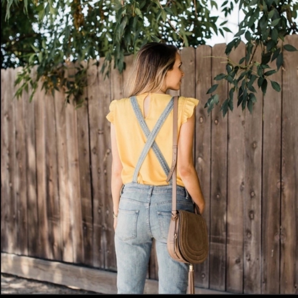 Free People Womens Milo Washed Denim Skinny Jean Overalls Light Wash Size 27